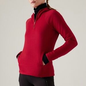 Athleta Altitude Polartec® Hoodie Hooded Sweatshirt Red